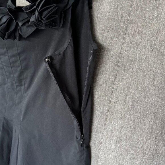 New York & Co Off The Shoulder 3-D Rosette Stretch Cotton Poplin Blouse Size L - Picture 6 of 14